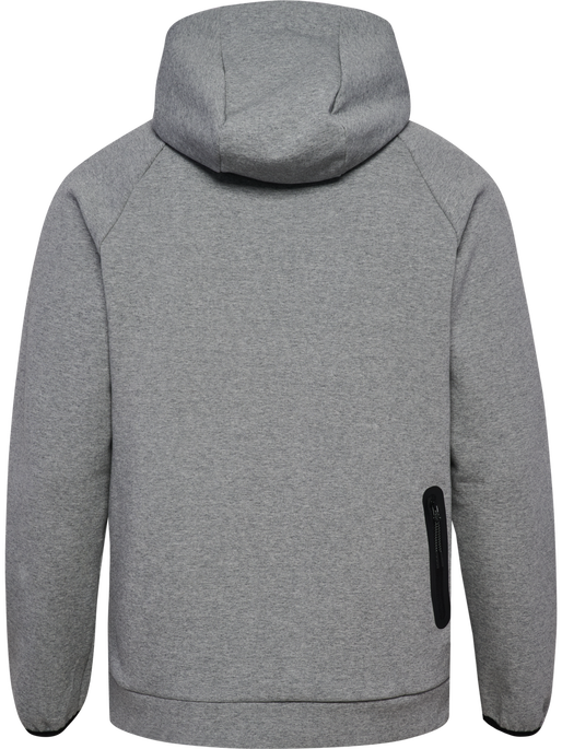 hmlTECH FLEECE REGULAR ZIP HOODIE, GREY MELANGE, packshot