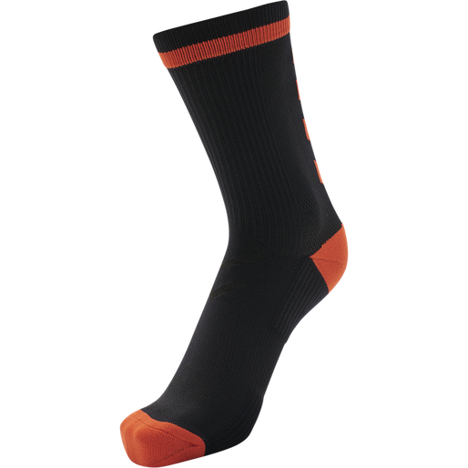 ELITE INDOOR SOCK LOW PA, BLACK/FIESTA, packshot