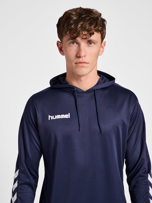 hmlPROMO POLY HOODIE, MARINE, model