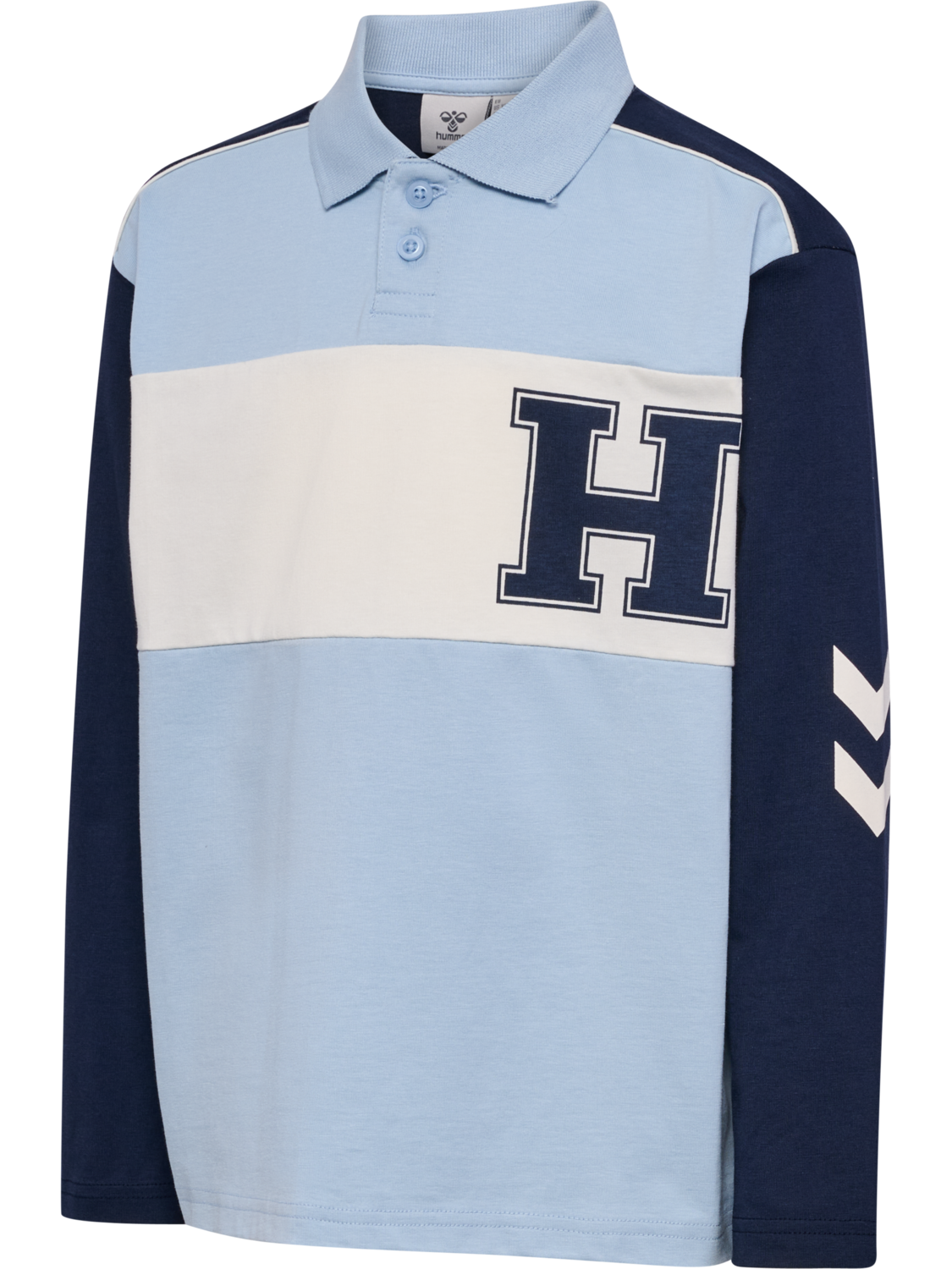 hmlROBIN JERSEY POLO L/S, CASHMERE BLUE, packshot