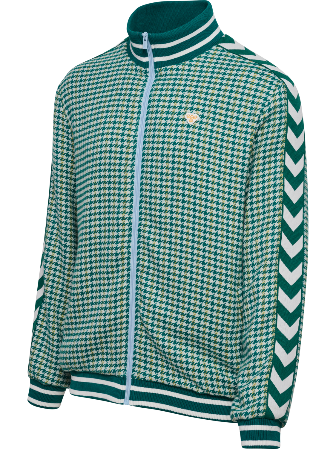 Pepita Woven Logotape Trackjacket, YELLOW/LIGHT BLUE/TEAL, packshot