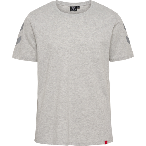 hmlLEGACY CHEVRON T-SHIRT, GREY MELANGE, packshot