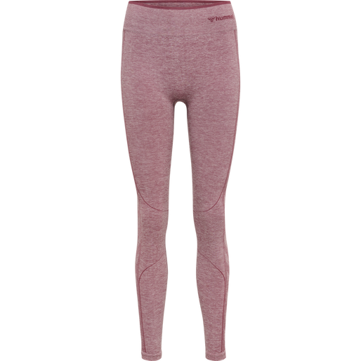 hmlMT UNA SEAMLESS MID WAIST TIGHTS, DUSKY ORCHID MELANGE, packshot