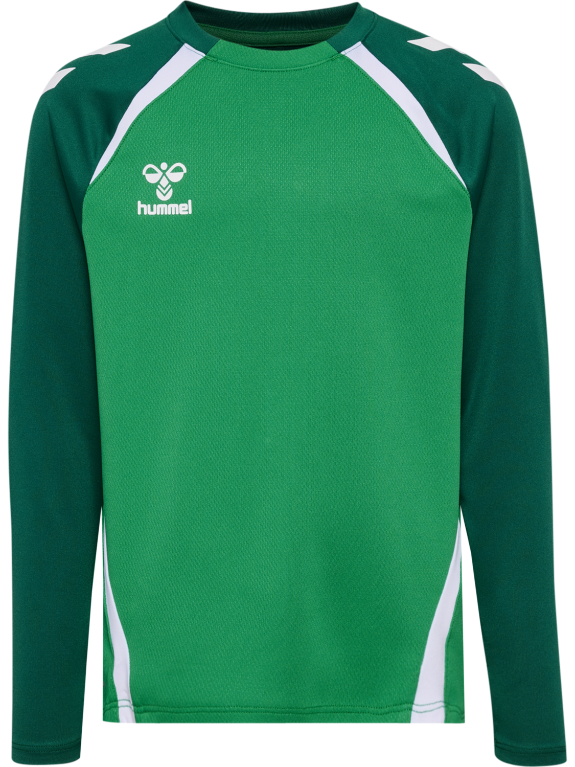 hmlLEAD 2.0 CREW SWEAT KIDS, JELLY BEAN/EVERGREEN, packshot