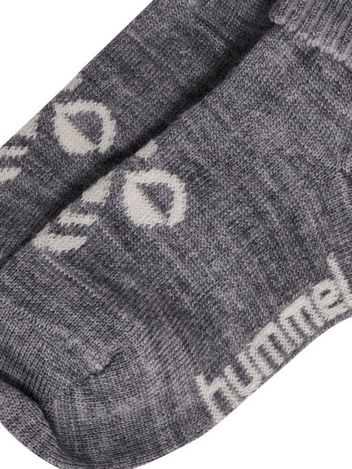 hmlMINI WOOL 2-PACK SOCKS, GREY MELANGE/TWILIGHT MAUVE, packshot