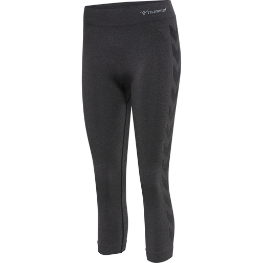 hmlCI SEAMLESS 3/4 TIGHTS, BLACK MELANGE, packshot