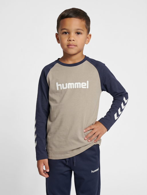 hmlJR LOGO T-SHIRT L/S, VINTAGE KHAKI, model