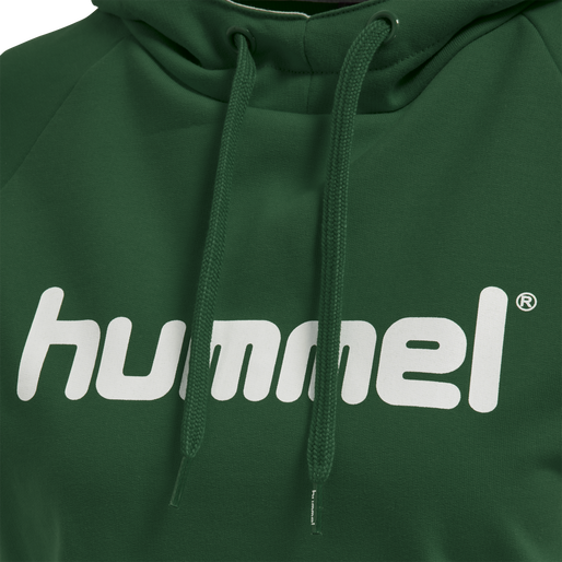 HMLGO COTTON LOGO HOODIE WOMAN, EVERGREEN HMLGO COTTON LOGO HOODIE WOMAN, EVERGREEN, packshot