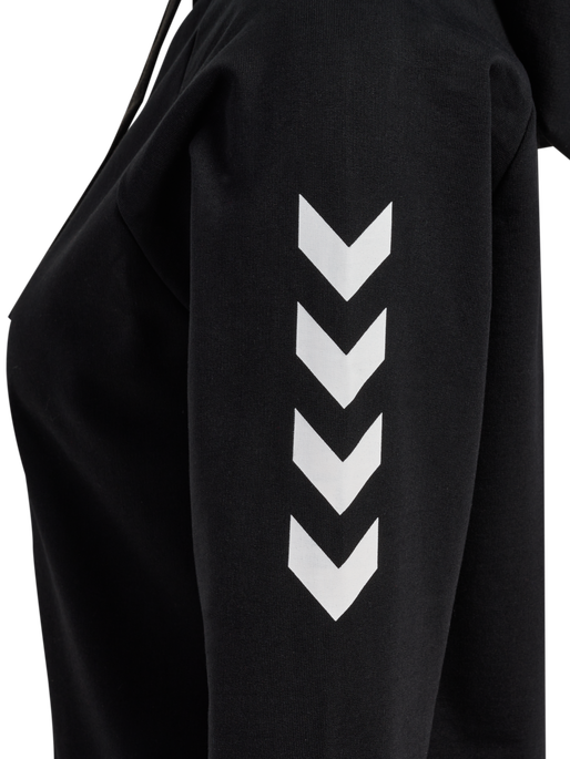 HMLGO COTTON HOODIE WOMAN, BLACK HMLGO COTTON HOODIE WOMAN, BLACK, packshot