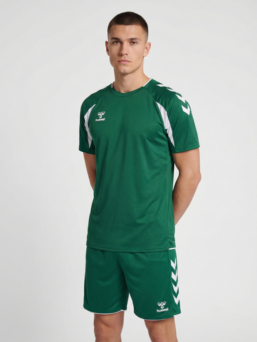 hmlCORE 2.0 JERSEY S/S, EVERGREEN/WHITE, model