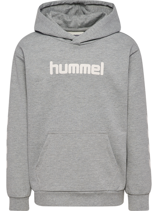 hmlJR LOGO HOODIE, GREY MELANGE, packshot