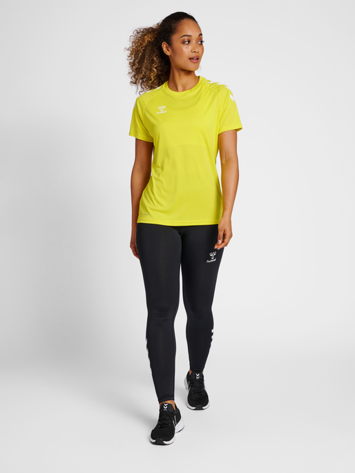 hmlCORE XK CORE POLY TEE  S/S WOMAN, BLAZING YELLOW, model