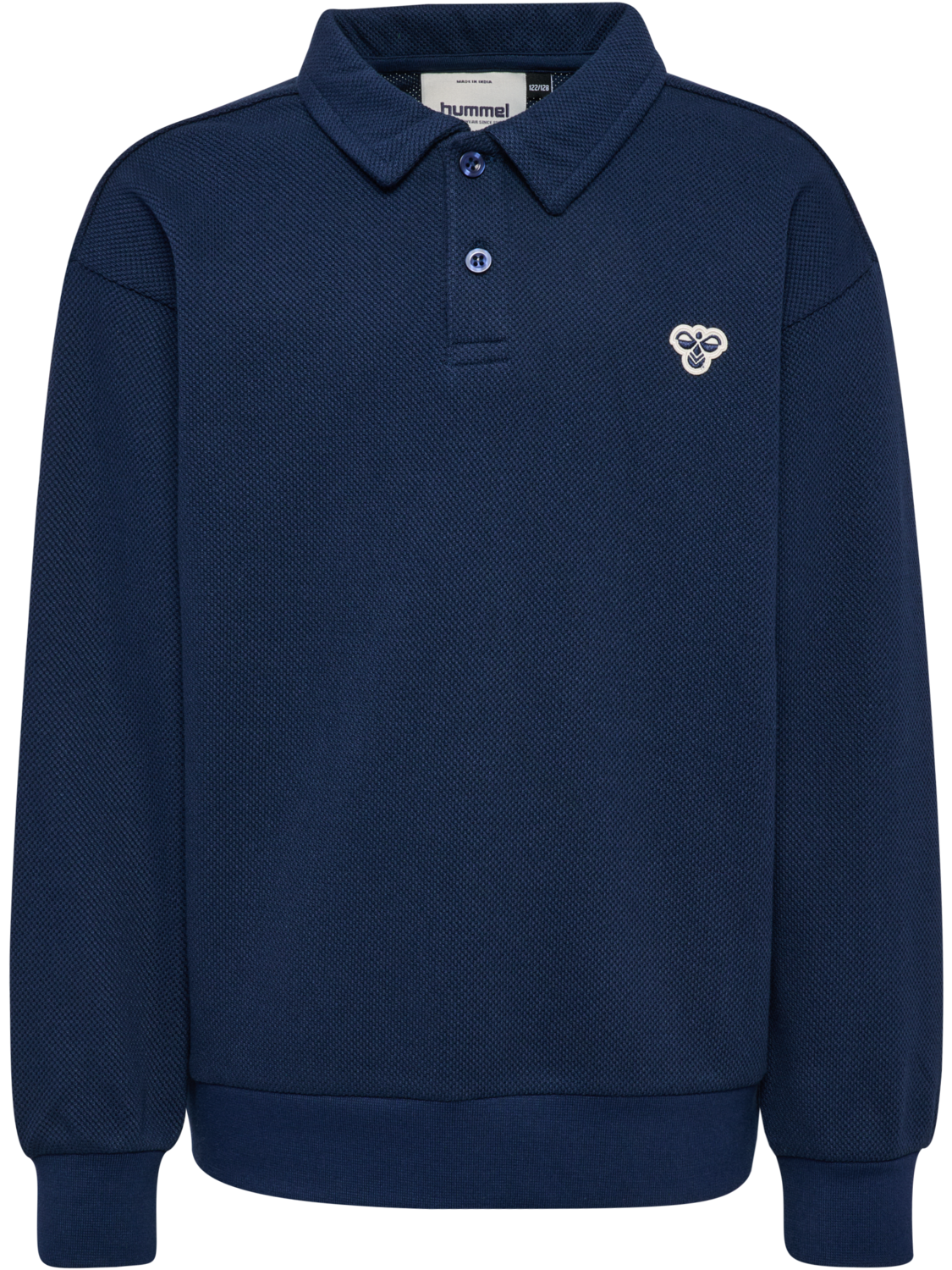 hmlJR LOOSE PIQUE POLO SWEATSHIRT, DRESS BLUES, packshot