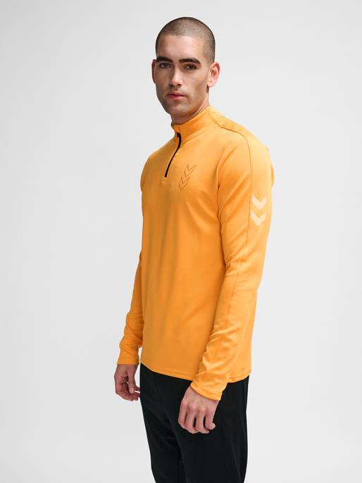 hmlACTIVE PL HALF ZIP, BLAZING ORANGE, model