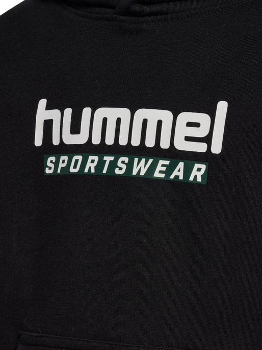 hmlJR LOGO HOODIE, BLACK, packshot