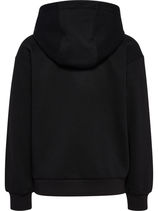 hmlJR LOOSE ZIP HOODIE BEE, BLACK, packshot