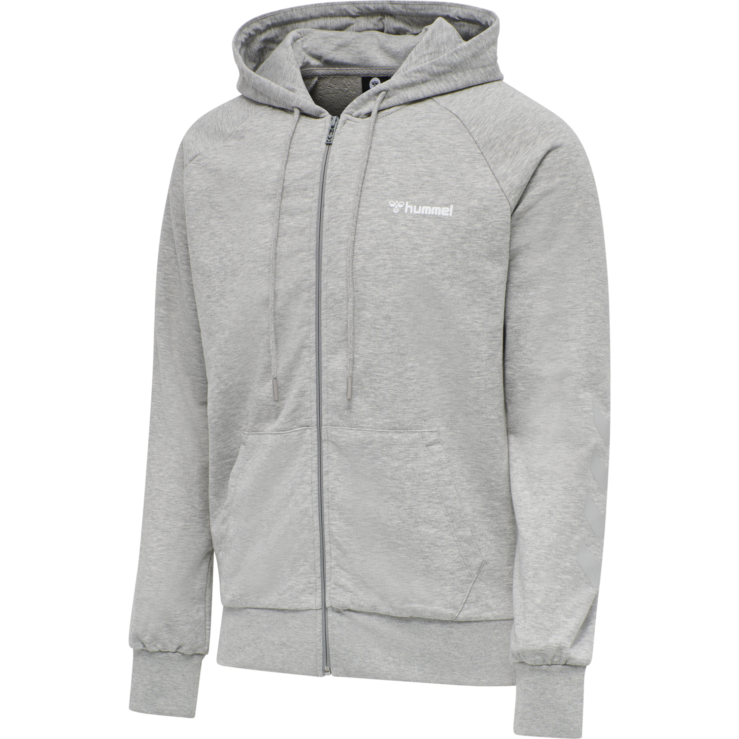 hmlISAM ZIP HOODIE, GREY MELANGE, packshot