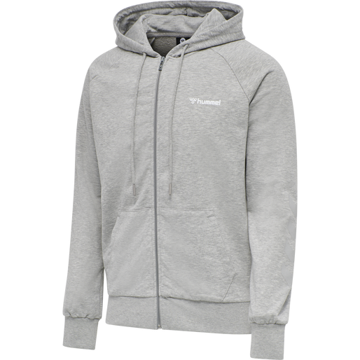 hmlISAM ZIP HOODIE, GREY MELANGE hmlISAM ZIP HOODIE, GREY MELANGE, packshot