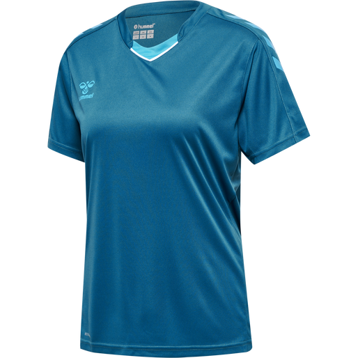 hmlCORE XK POLY JERSEY S/S WOMAN, BLUE CORAL, packshot