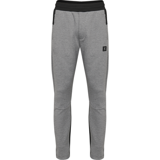 hmlTROPPER TAPERED PANTS, GREY MELANGE, packshot