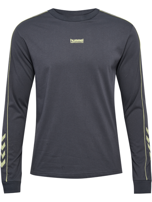 hmlPULSE PIPING T-SHIRT L/S, BLACKENED PEARL hmlPULSE PIPING T-SHIRT L/S, BLACKENED PEARL, packshot