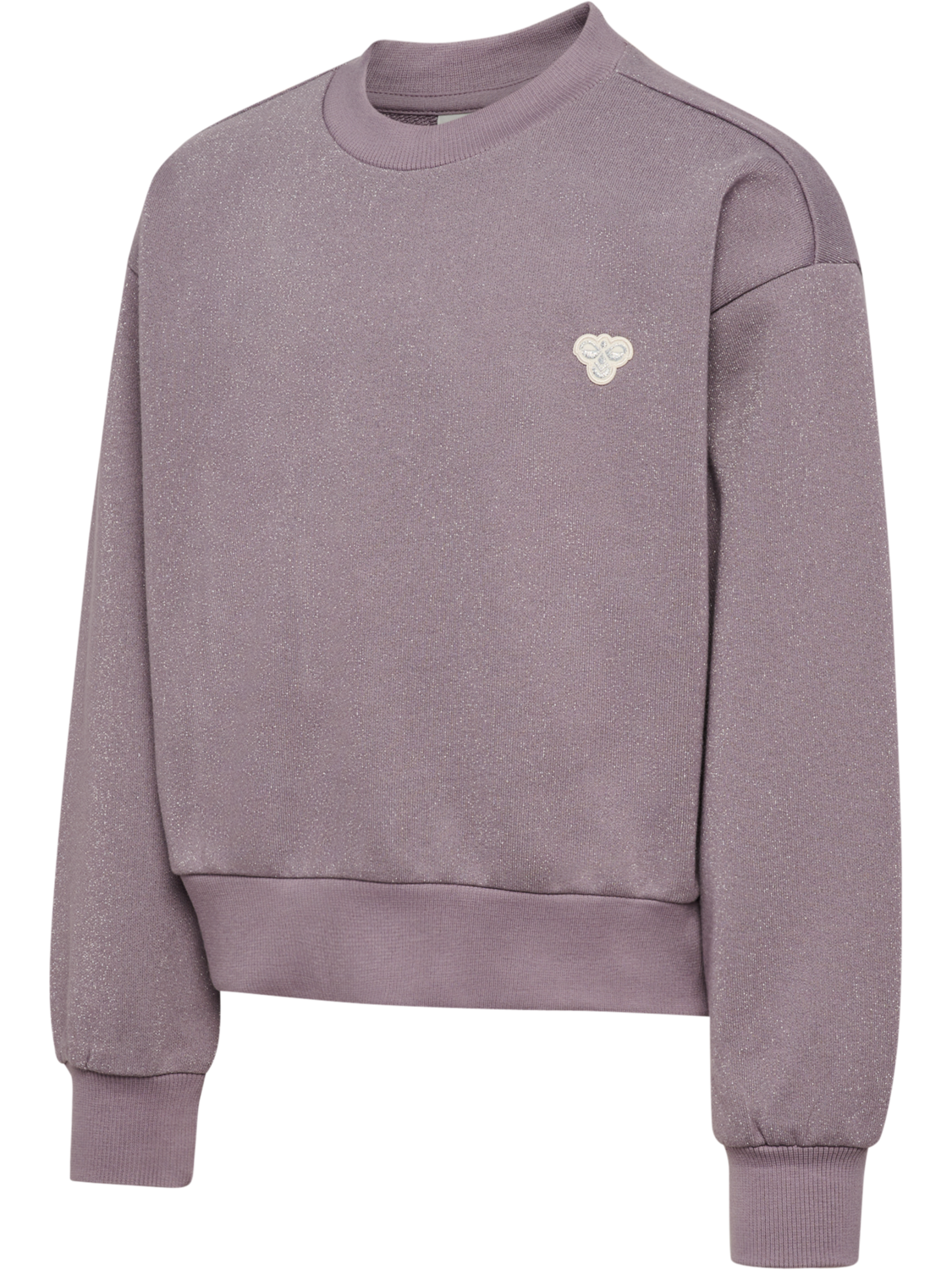 hmlJR LOOSE GLITTER CREWNECK BEE, GRAY RIDGE, packshot