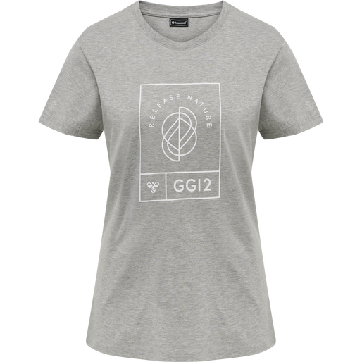 hmlGG12 T-SHIRT S/S WOMAN, GREY MELANGE, packshot