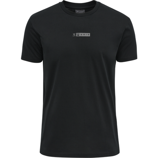 hmlOFFGRID TEE S/S, JET BLACK/FORGED IRON, packshot