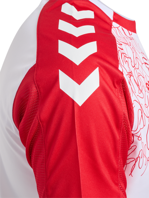 LYKKELIGA 23/24 DK JERSEY S/S KIDS, WHITE, packshot