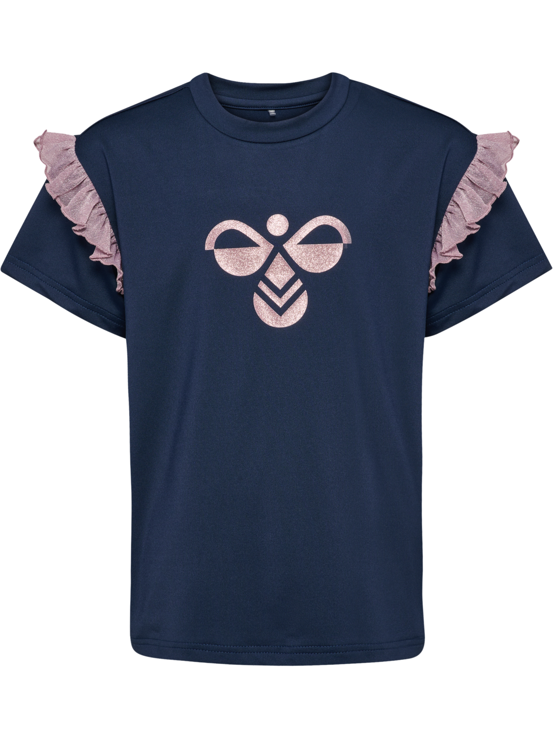 hmlJR MIX GLITTER T-SHIRT S/S, BLACK IRIS, packshot