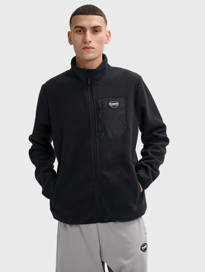 hmlLGC SUM FLEECE JACKET, BLACK, model