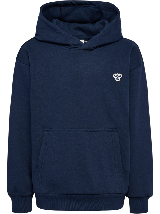 hmlJR LOOSE HOODIE BEE, DRESS BLUES, packshot
