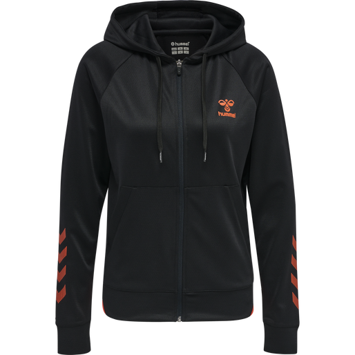 hmlGG12 ACTION ZIP HOODIE WOMAN, BLACK, packshot