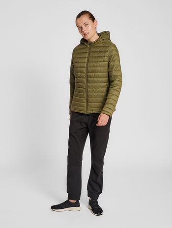 hmlRED QUILTED HOOD JACKET WOMAN, DARK OLIVE, model