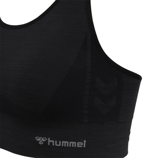 hmlCLEA SEAMLESS  SPORTS TOP, BLACK MELANGE, packshot