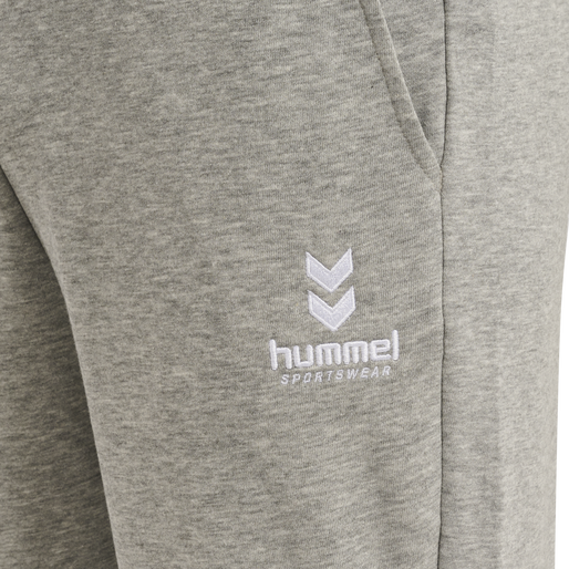 hmlOSCAR TAPERED PANTS, GREY MELANGE, packshot