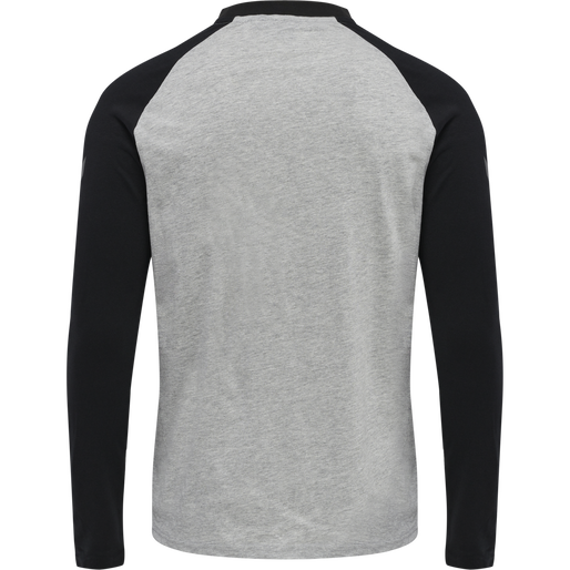 hmlLEGACY BLOCKED T-SHIRT L/S, GREY MELANGE, packshot