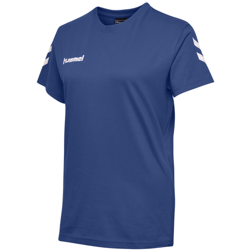 HMLGO COTTON T-SHIRT WOMAN S/S, TRUE BLUE HMLGO COTTON T-SHIRT WOMAN S/S, TRUE BLUE, packshot