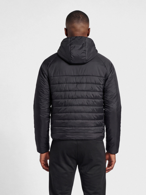 hmlGO QUILTED HOOD JACKET, BLACK, model