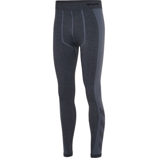 hmlMT JUSTIN SEAMLESS TIGHTS, BLACK/ASPHALT MELANGE hmlMT JUSTIN SEAMLESS TIGHTS, BLACK/ASPHALT MELANGE, packshot