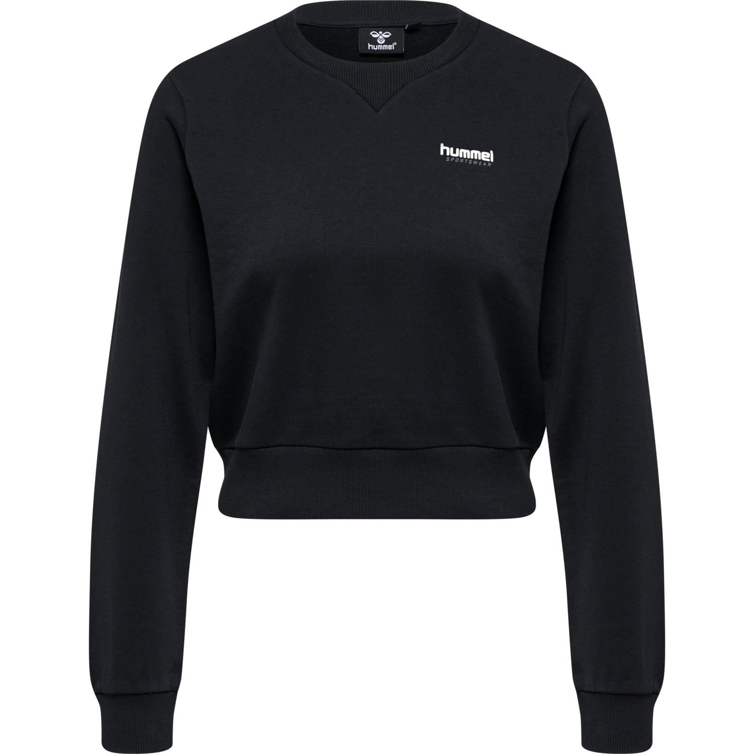 hmlLGC SHAI SHORT SWEATSHIRT, BLACK, packshot