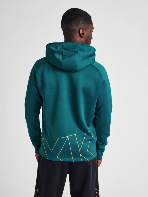 hmlCIMA XK HOODIE, BLUE CORAL, model