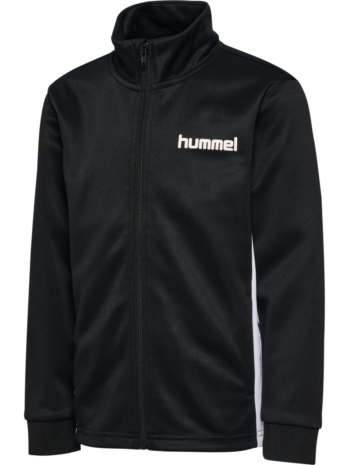 hmlJR CHEVRON ZIP JACKET, BLACK, packshot