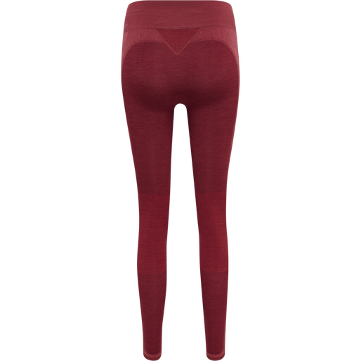 hmlCLEA SEAMLESS MID WAIST TIGHTS, CABERNET/APPLE BUTTER MELANGE, packshot