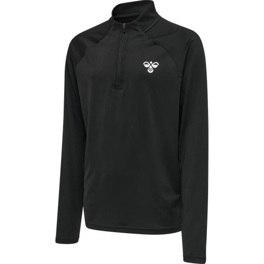 hmlGG12 TRAINING 1/2 ZIP SWEAT KIDS, BLACK, packshot