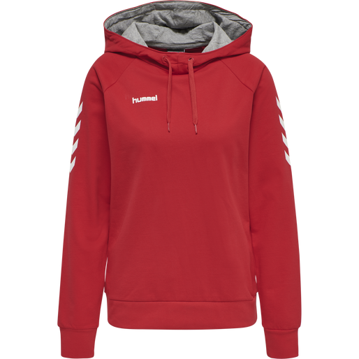 HMLGO COTTON HOODIE WOMAN, TRUE RED, packshot