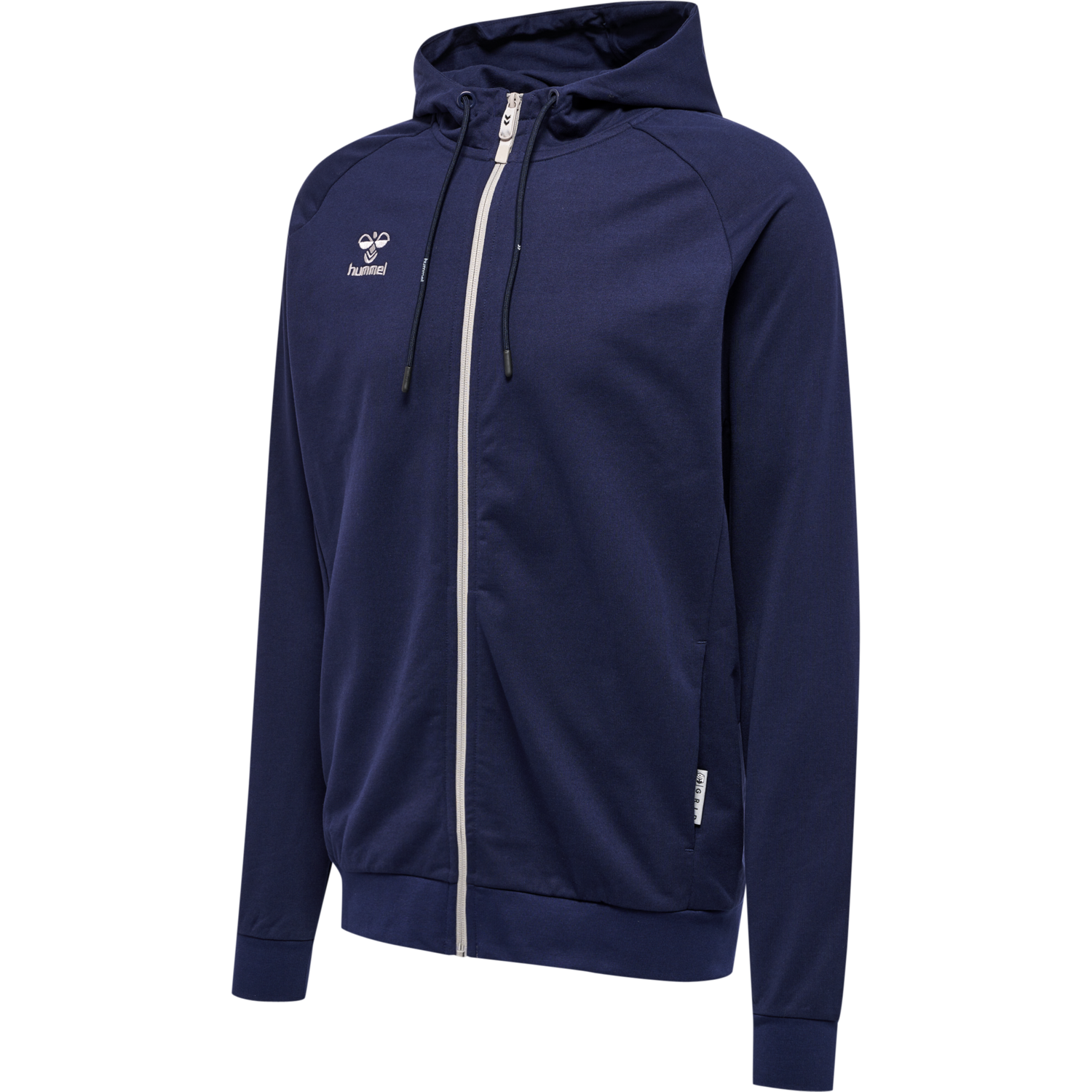hmlMOVE GRID COTTON ZIP HOODIE, MARINE, packshot