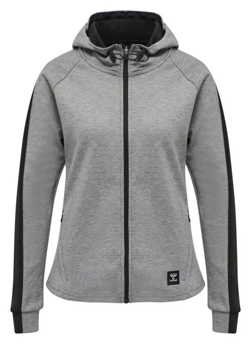 hmlESSI ZIP HOODIE, GREY MELANGE, packshot