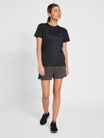 hmlONGRID POLY TEE S/S WO, JET BLACK, model