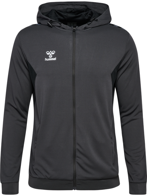 hmlAUTHENTIC PL ZIP HOODIE, ASPHALT, packshot